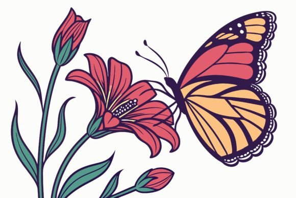 A Colorful Butterfly Landing on a Flower
