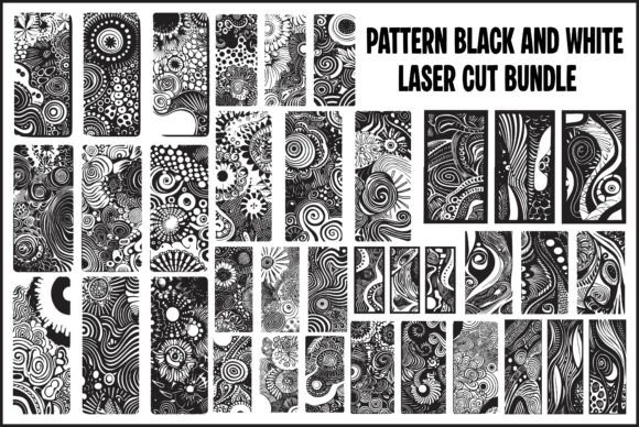 Black White Pattern Laser Cut Bundle: Elevating Modern Digital Craftsmanship