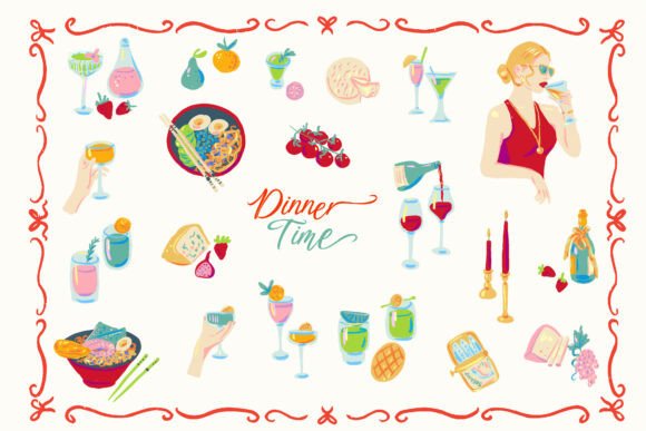 Bringing Warmth to Design: A Deep Dive into the Dinner Time Delights Food and Drink Illustration Collection