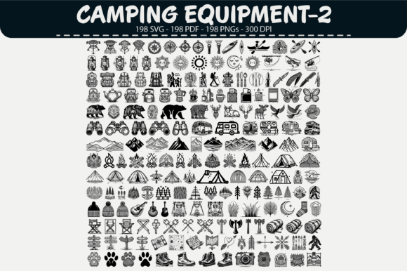 Camping Equipment Vector Pack: 198 Designs