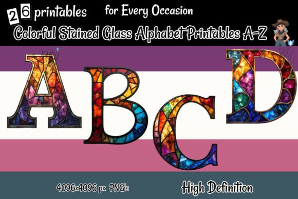 Colorful ABC Stained Glass Alphabet A-Z: A Guide to Vibrant Digital Printables