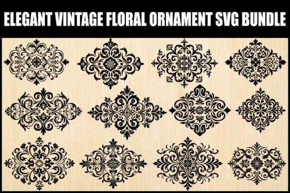 Elegant Vintage Floral Ornament Bundle