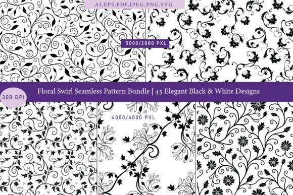 Elevate Your Design Aesthetic with 45 Black White Swirl Patterns