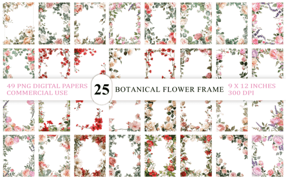 Elevating Design Projects with Vintage Botanical Flower Frame PNG Assets