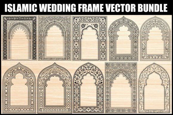 Elevating Design with the Islamic Wedding Arch Frame Vector Set