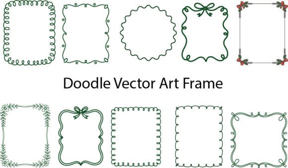 Elevating Digital Design with Hand-Drawn Doodle Vector Art Frames EPS