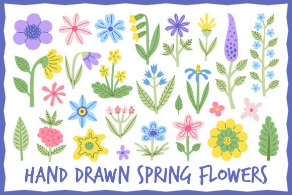 Evaluating Hand Drawn Spring Flowers PNG Clipart for Creative Projects