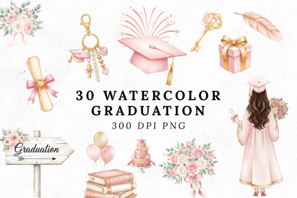 Evaluating the 30 Watercolor Graduation Clipart Bundle for Creative Projects