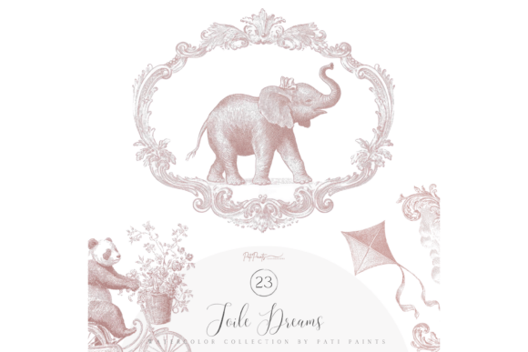 Evaluating the Vintage Pink Toile Clipart Collection for Design Projects