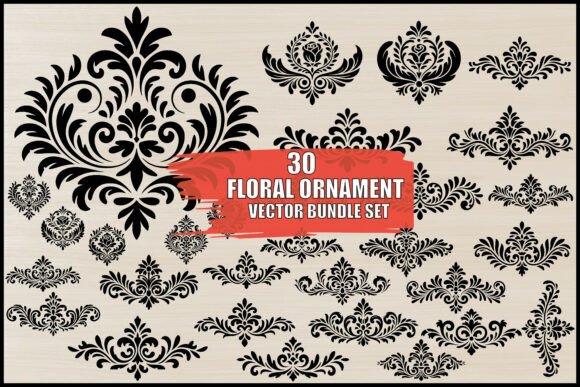 Floral Ornament Vector Bundle Set