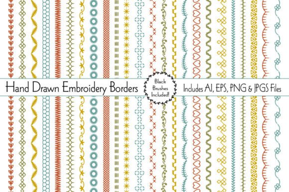 Hand Drawn Embroidery Borders: A Versatile Digital Resource for Modern Creators