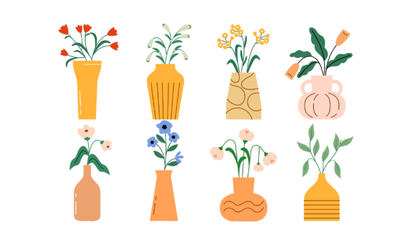 Hand-Drawn Flowers in Vase: A Designer's Toolkit