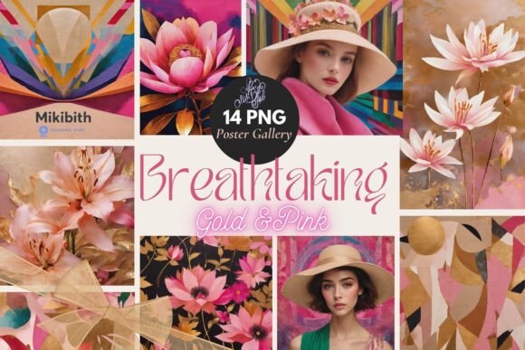 Luxury Gold Pink Poster Gallery: A Versatile Art Asset