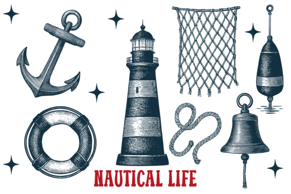 Nautical Lighthouse Vintage Coastal Clipart