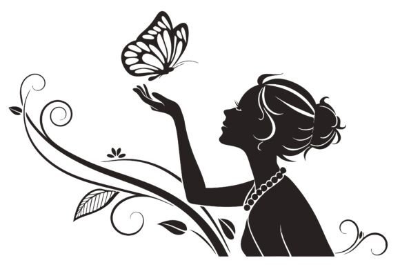 Unlocking Creative Potential with a Vector of a Girl with Butterfly Vector S