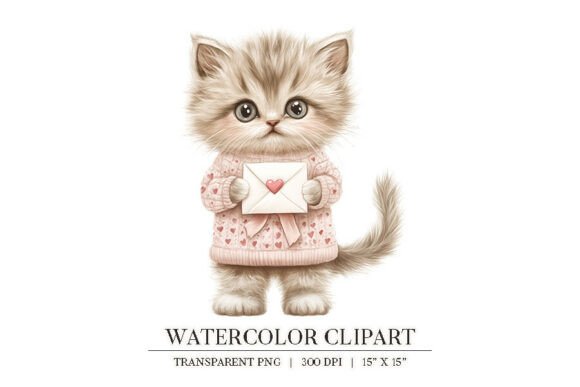 Valentine Kitten Watercolor Clipart PNG: A Guide to Whimsical Digital Design