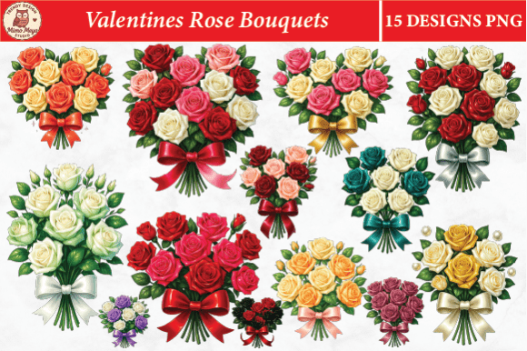 Valentine Rose Bouquet Clipart for Elegant Designs