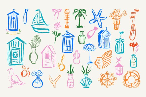 Whimsical Coastal Svg: Elevating Design with Hand-Drawn Summer Aesthetics